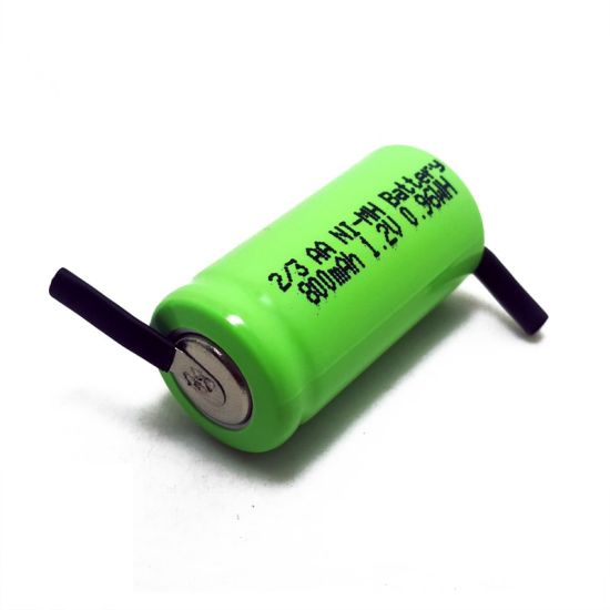 1.2V 2/3AA NiMH Rechargeable Battery with Soldering Lugs (800mAh)
