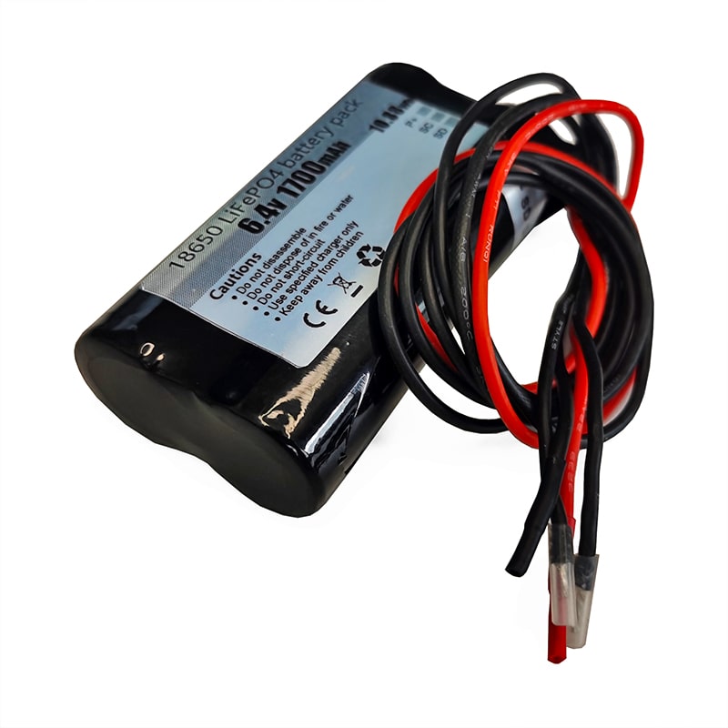 2S1P 18650 6V 6.4V 1700mAh rechargeable LiFePO4 battery pack With I2C Communication protocol