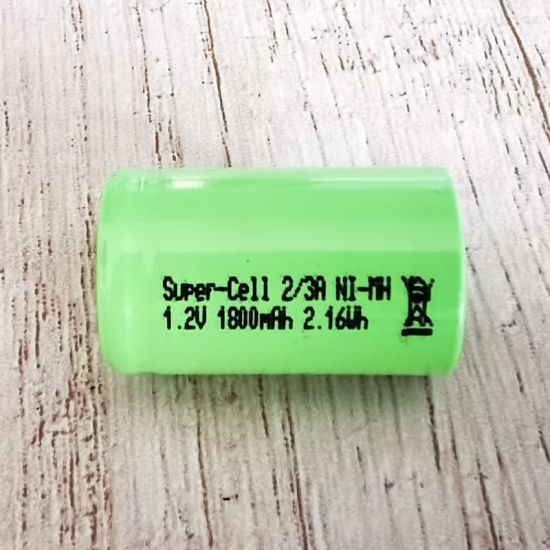 Flat Top 1.2V 2/3A NiMH Rechargeable Battery(1800mAh)