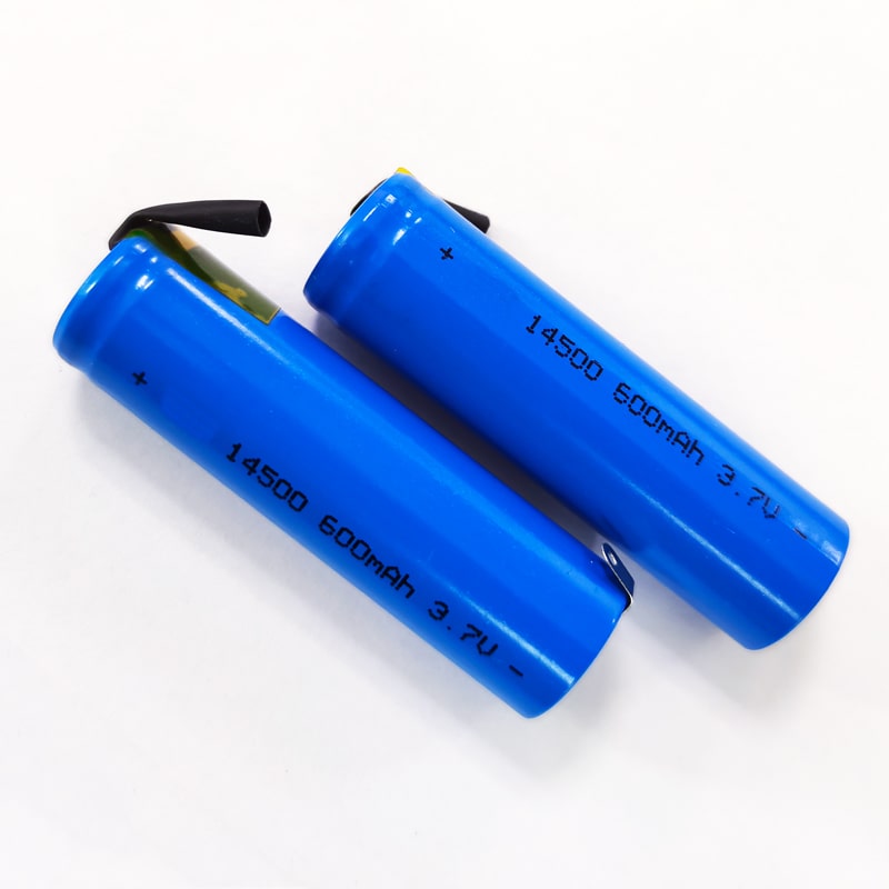 Tip Top 3.6V 3.7V 14500 800mAh rechargeable AA lithium ion Battery With soldering lugs