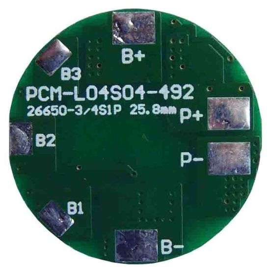 3s~4s 4A Circular PCM BMS for 14.4V 14.8V Li-ion/Lithium/ Li-Polymer 12V 12.8V LiFePO4 Battery Pack Size Φ 25.8mm (PCM-L04S04-492)