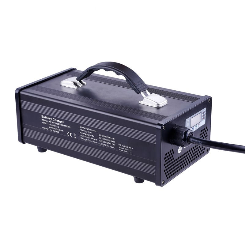 Factory Direct Sale DC 57.6V 58.4V 20a 1200W charger for 16S 48V 51.2V LiFePO4 battery pack with CANBUS communication protocol