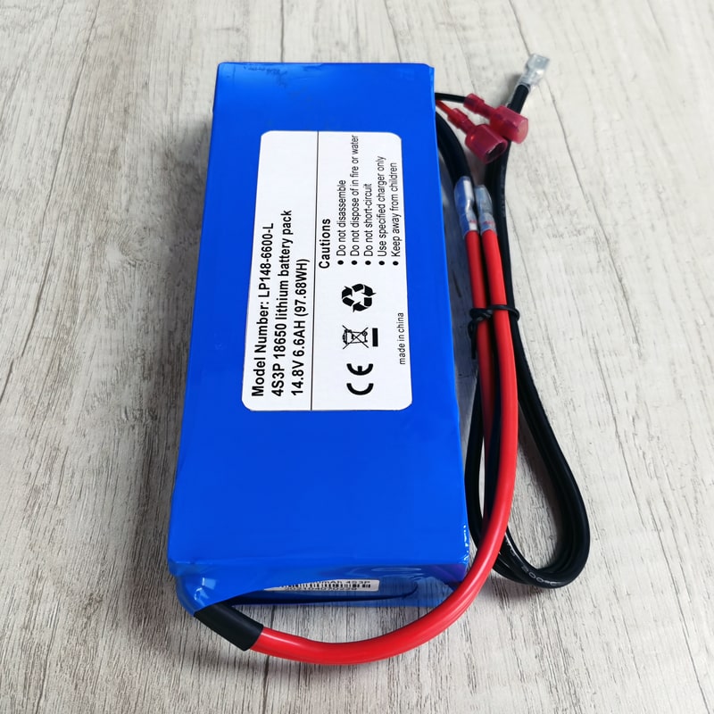 4S3P 12V 14.4V 14.8V 18650 6600mAh/6.6Ah High rate discharge rechargeable lithium ion battery pack with PCM and connectors
