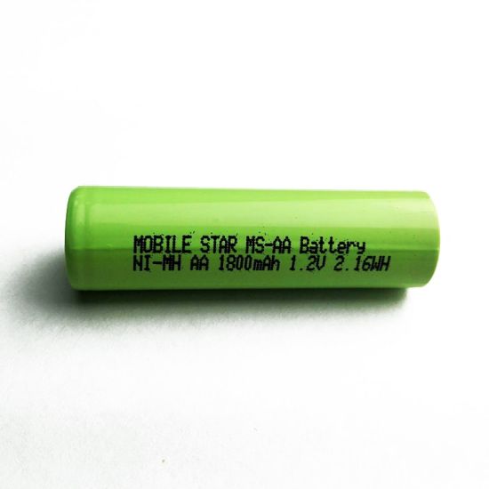 Flat Top 1.2V AA NiMH Rechargeable Battery(1800mAh)