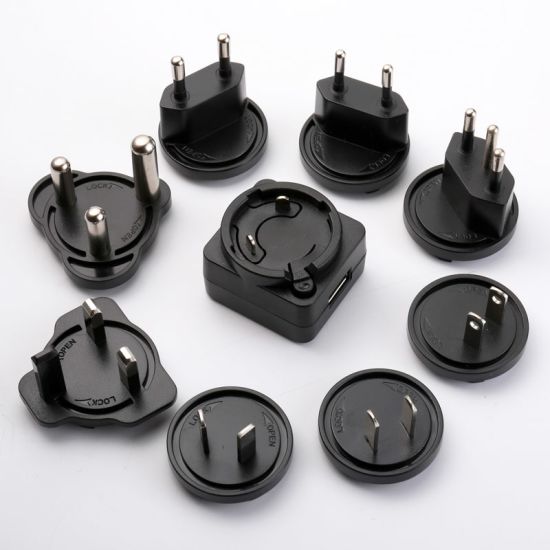 New products interchangeable plug Adapter EU/US/UK/AU/KC/RSA/CN/PSE/BRA standard 6V 1a 6W power supply