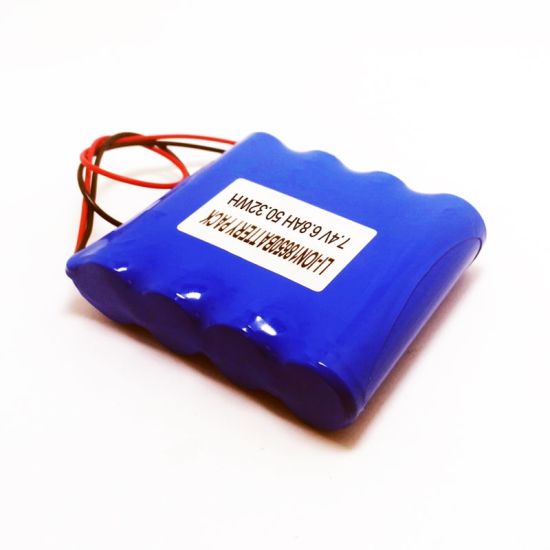 2S2P 7.2V 7.4V 18650 6800mAh rechargeable lithium ion battery pack with PCM and connector