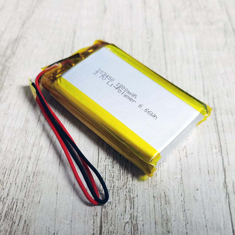3.6V 3.7V 103450 1800mAh rechargeable lithium polymer battery pack with PCM and connector